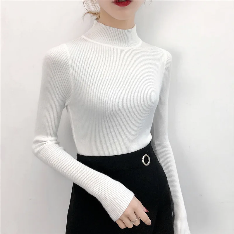 New Women's Turtleneck Sweater Women Kniited Sweaters Winter 2019 Autumn Pullover Jumper Truien Dames Slim Fit | Женская одежда