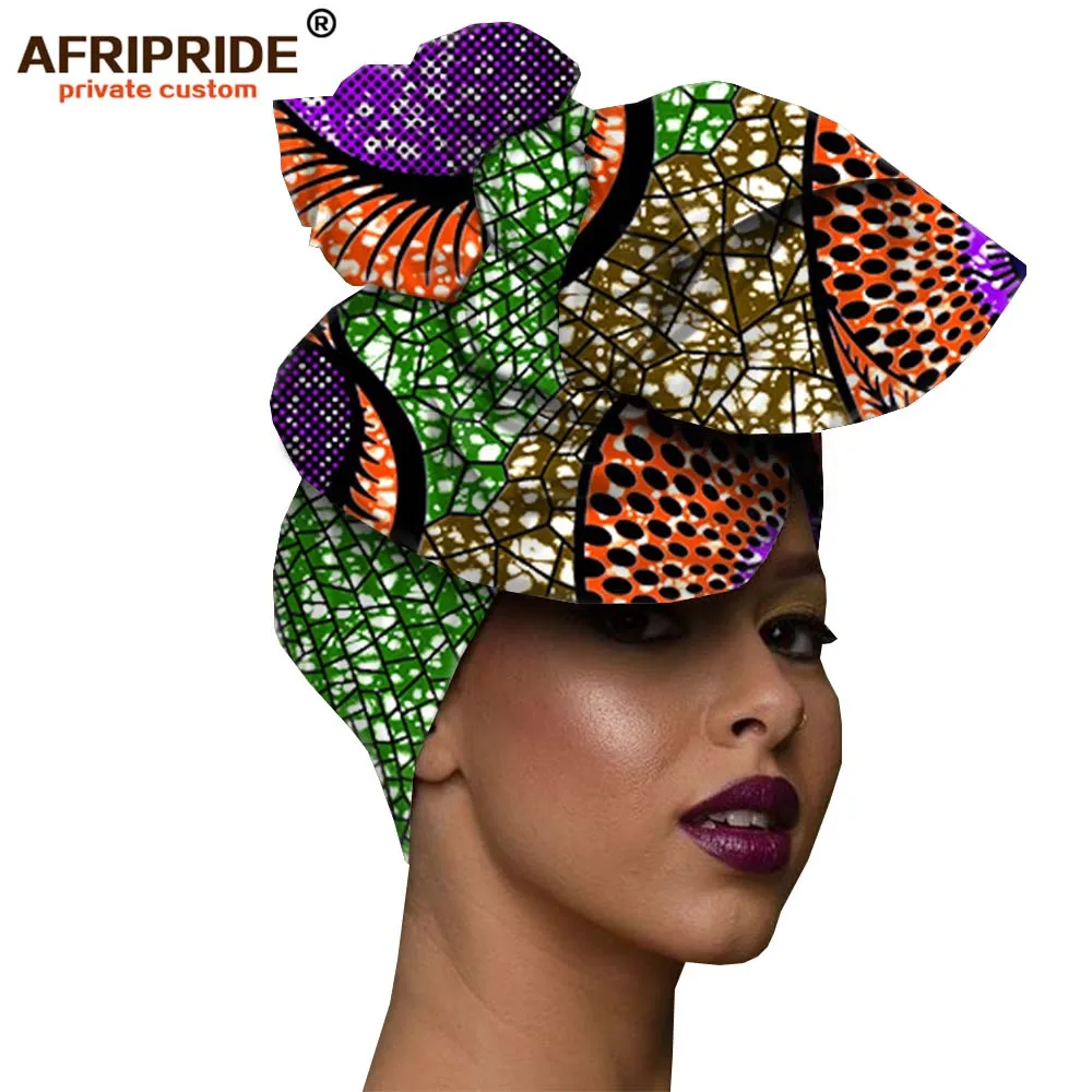 482 Африканская мода, повязка на голову для женщин, AFRIPRIDE, bazin richi, высокое качество, хлопок, воск, принт, Женская бандана A19H001 - Цвет: 482