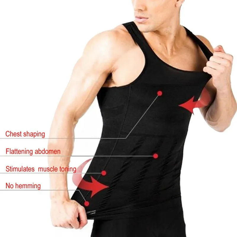 Для мужчин для похудения Body Shaper животик Корректирующее белье сжигание жира жилет