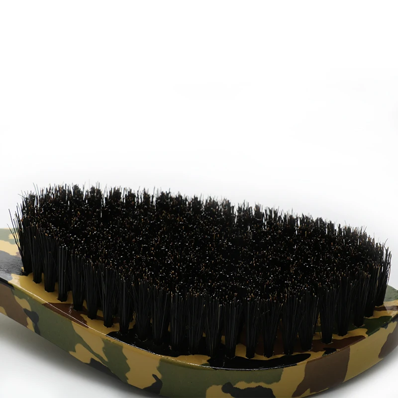 

Abeis Army Green Long Handle Wooden Hair Brushes Natural Boar Bristle 360 Curved Wave Brush