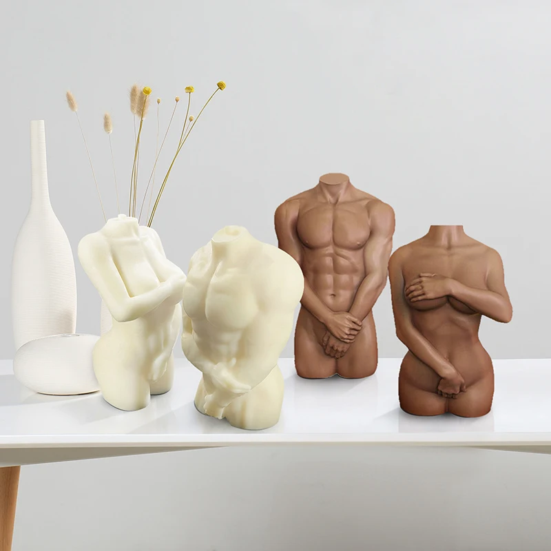 

New style plump woman candle silicone mold 3D male body pregnant woman shy woman soap aroma candle mold home decoration supplies