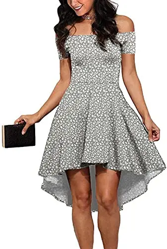 Женские коктейльные платья с открытыми плечами высоким низким подолом