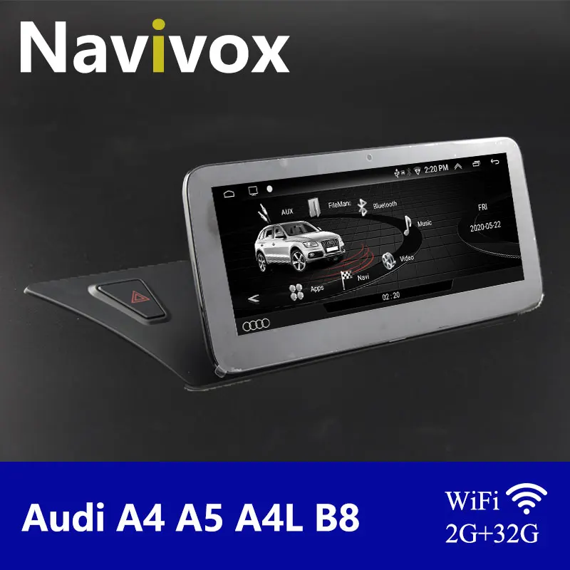 

Автомагнитола Navivox, автомагнитола 10,25 дюйма для Audi A4, A5, S4, S5, 2009-2016, GPS-навигация, видеомагнитофон, 4 ядра, 2 + 32, Android 10,0