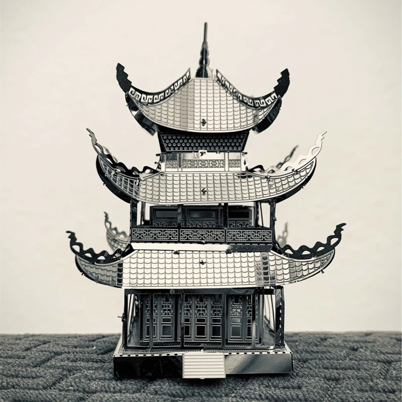 

NEW 3D DIY Metal Puzzle Model Yueyang Tower Chinese Architecture Assemble Model Kits Laser Cut Jigsaw Toy Gift Collection Decor
