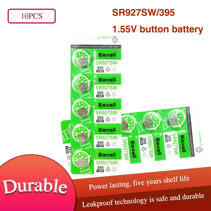 10 шт./лот 395 SR927SW 399 SR927W AG7 LR927 1 55 в оксид серебра батарея для часов сделано Японии |
