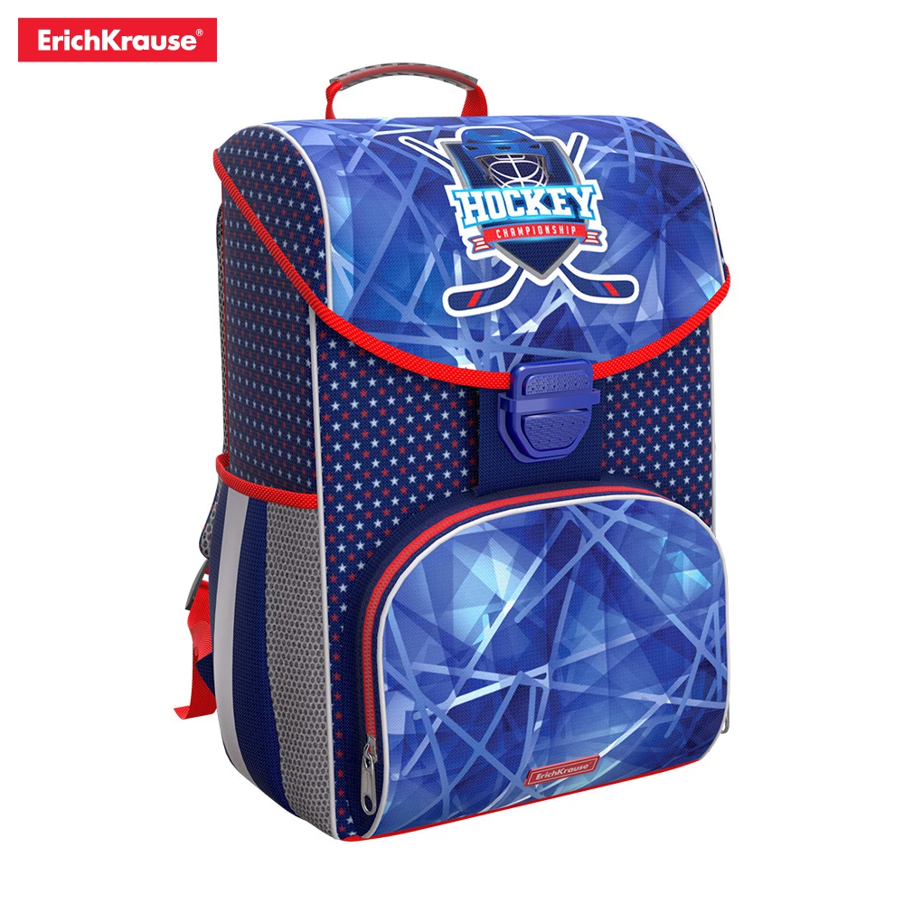 Ученический ранец ErichKrause ErgoLine 15L для мальчиков Racoon Geometry Hockey Native Space Bear Super Hero Track