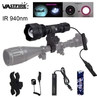 vastfire ir 940nm 7w night vision infrared zoom led zoom hunting flashlight light to be used with night vision device