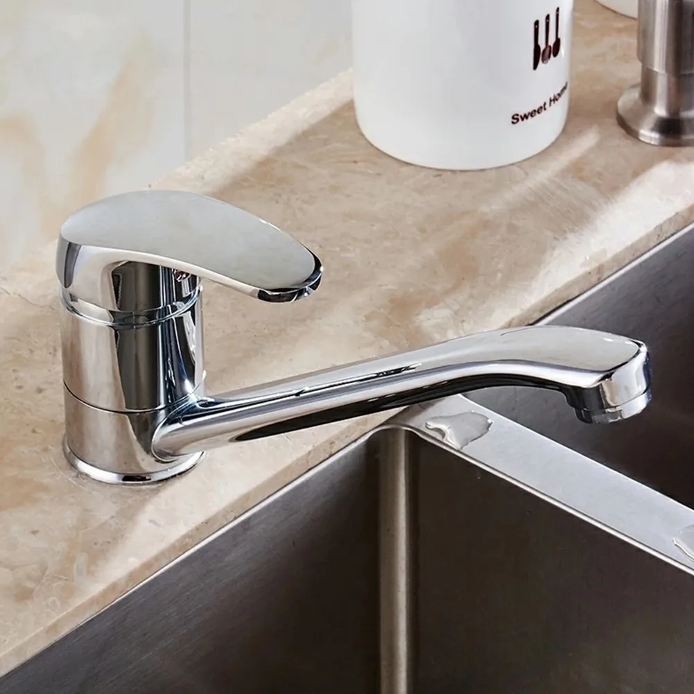 

Kitchen Sink Mixer Single Lever Tap Swivel Spout Modern Chrome Basin Tap Long Mouth Old Kitchen Hot And Cold Water Tank