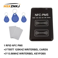 new nfc pm5 id 125khz t5577 em4305 rfid copier ic reader replicatoric 13 56mhz s50 decoding function smart card