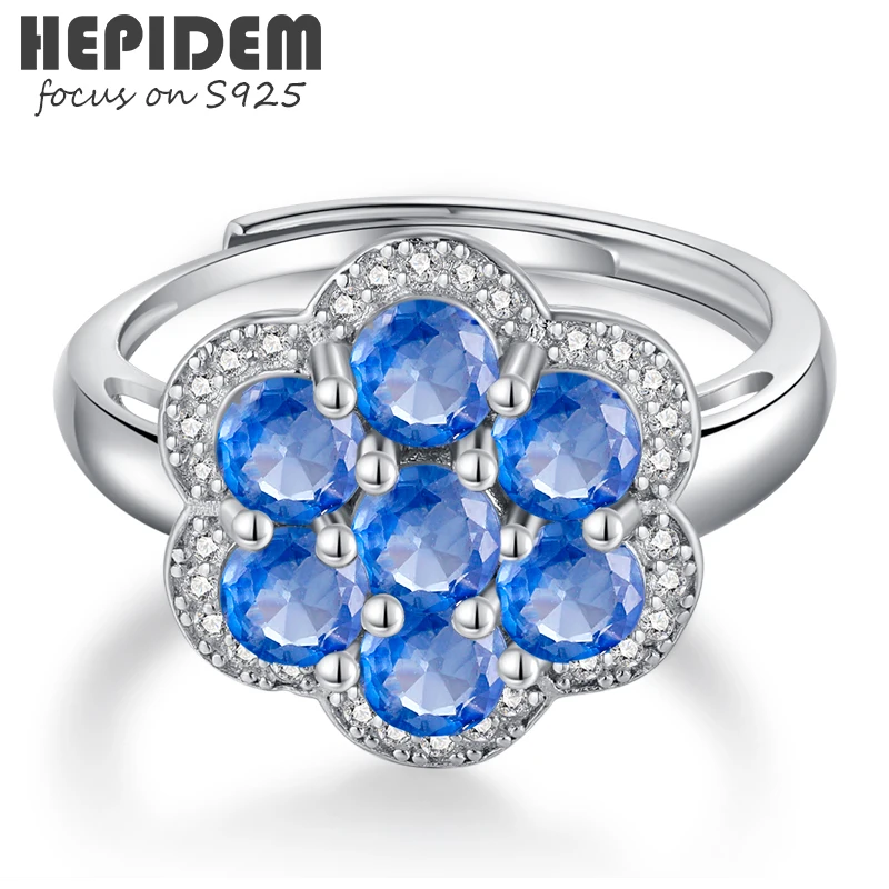 

HEPIDEM 100% Sapphire s925 Rings for Women 925 Sterling Silver 2022 New Trend Blue Stone Gem Gemstones Gift Fine Jewelry 3433