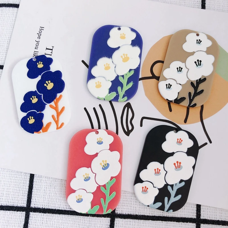 

Модная акриловая подвеска в виде цветка, красочная картина для женского ожерелья, браслета, персонализированные ювелирные изделия