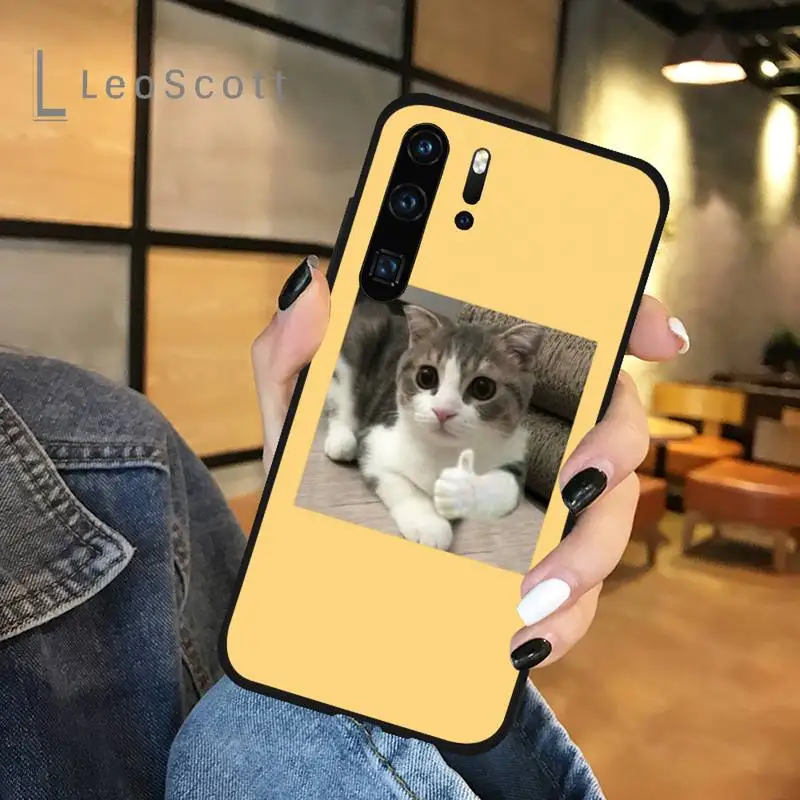 

Cute Animal Cat Phone Case For Huawei P 20 30 40 lite pro smart 2019 honor 10 i lite 8x nova 5t mate 20 pro funda