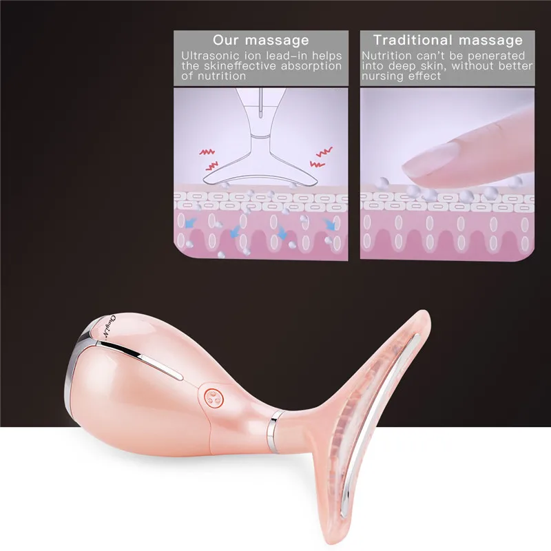 CkeyiN LED Фотон Свет Отопление терапия лица шеи массажер двойной подбородок