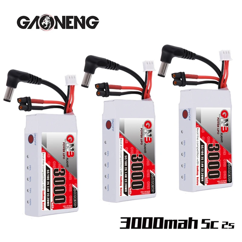 1/3/5 шт. GAONENG 7 4 в HV Lipo батарея 3000 мАч 2S 5C/10C для Fatshark Glasses Dominator Skyzone Aomway FPV Goggles RC