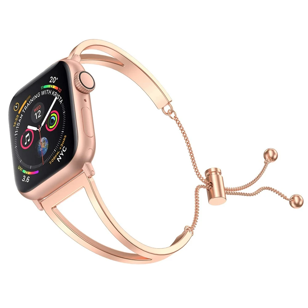 

Women Dressy Metal Bracelet for Apple Watch Band 38mm 40mm 42mm 44mm iWatch SE Series 6/5/4/3/2/1 Wrist Strap for Iphone Watch