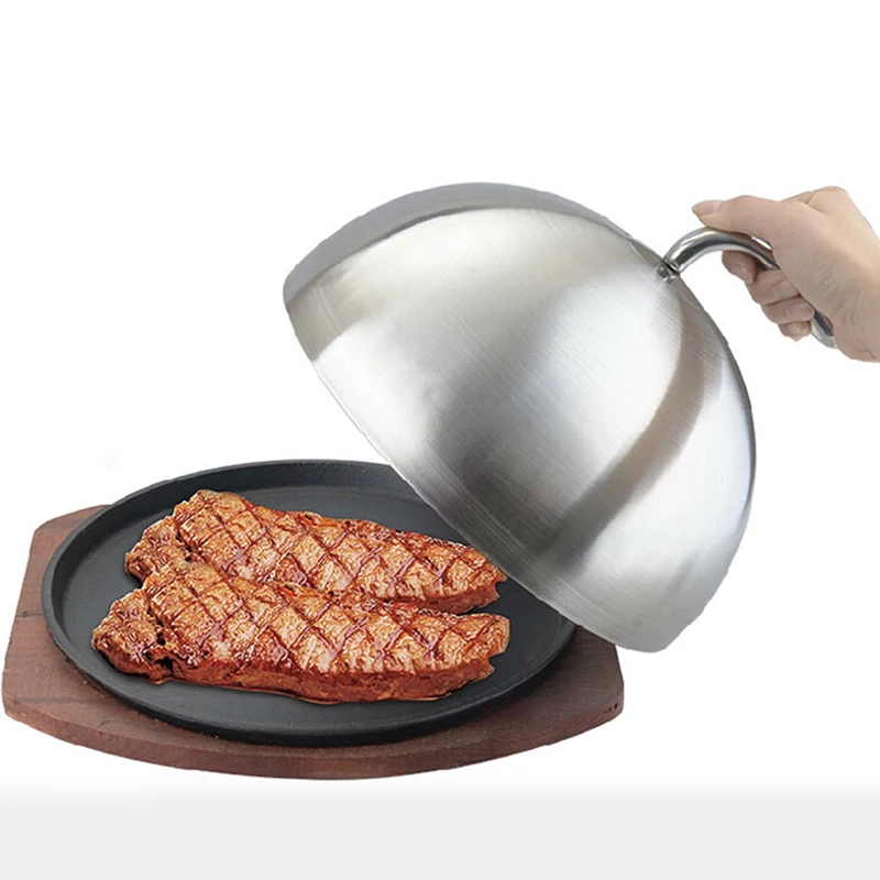 

Крышка для стейка из нержавеющей стали, купольная крышка для посуды Teppanyaki, крышка для защиты от брызг масла, пищевой инструмент для приготов...