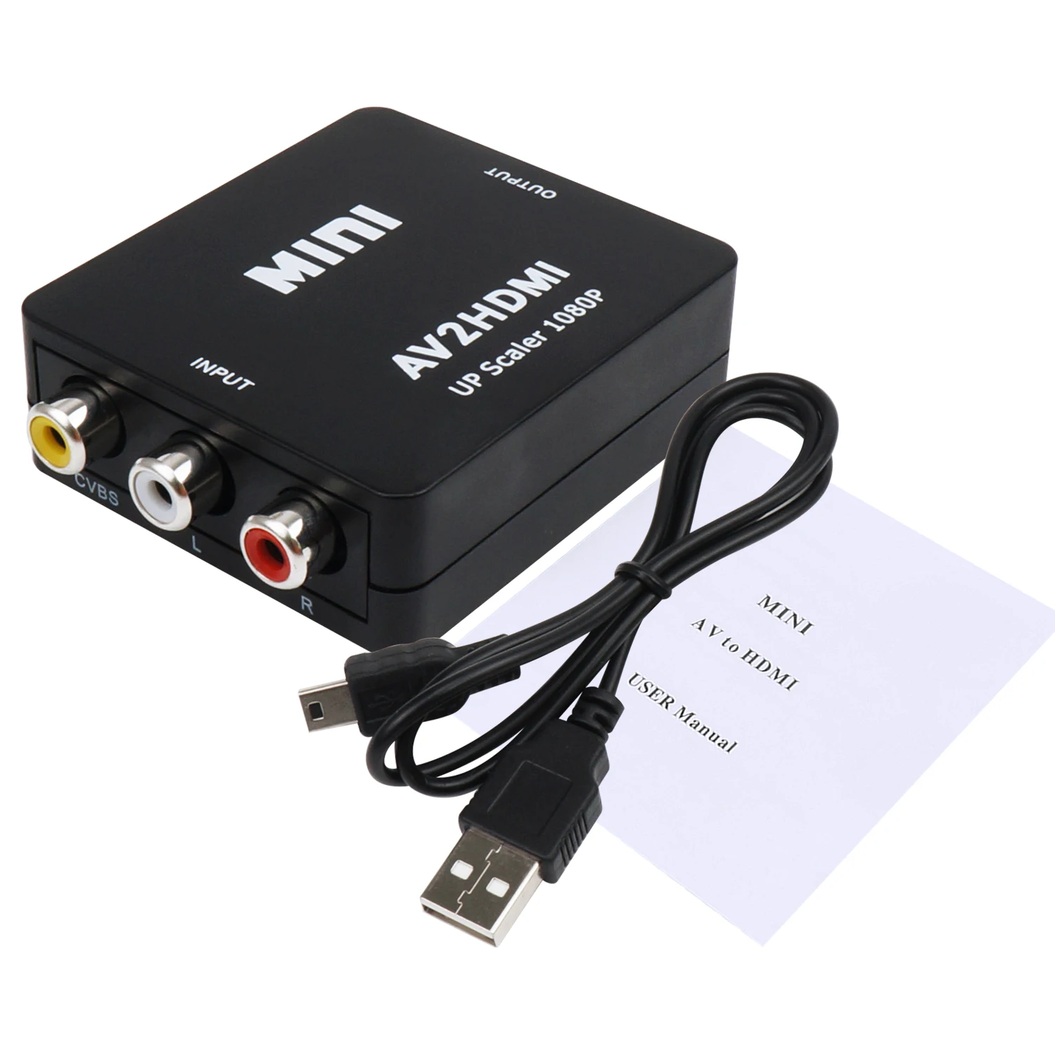 AMKLE видео из AV в HDMI совместимого адаптера USB PD коробка RCA CVBS для HD ТВ PS3 PS4 ПК DVD Xbox