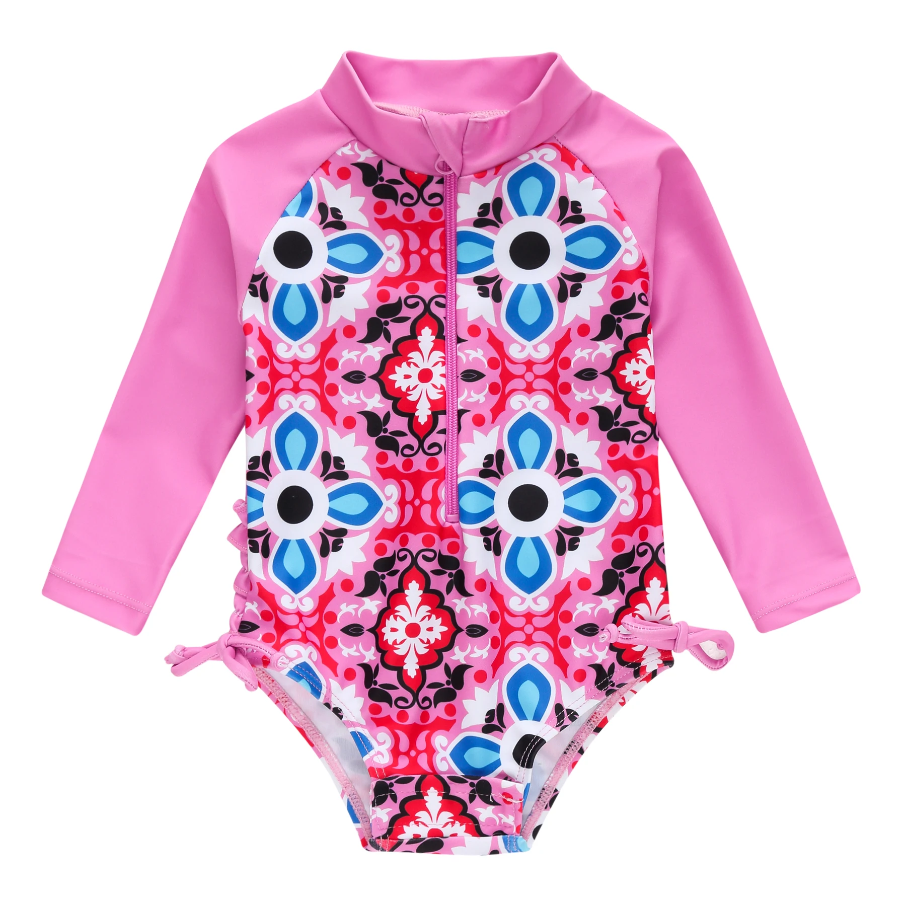 

Kavkas купальник, цельный, летний, круглый вырез, розовый, красный, цветочный принт, одежда для серфинга для малышей, купалник, новинка 2021