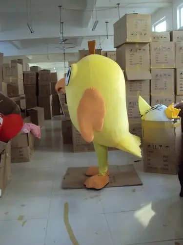 Классическая версия желтый уродливые костюм талисман курица для взрослых на