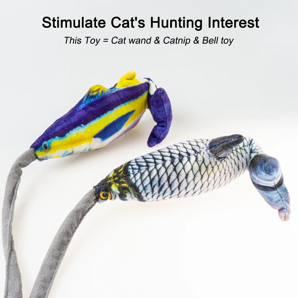 Игрушки для кошачьей мяты в режиме взаимодействия свисающая рыба и хвост с