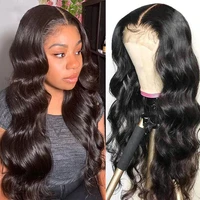 aimeya deep part body wave human hair wig for black women 13x6 hd lace front wig pelucas de mujer black wavy wig with baby hair