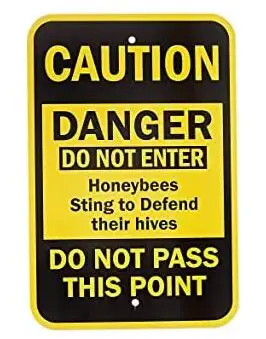 

Shabby Honeybee Warning Sign Metal Tin Signs Plate Club Plaque Classical Iron Painting Wall Stickers Do Not Enter, Honey Bees