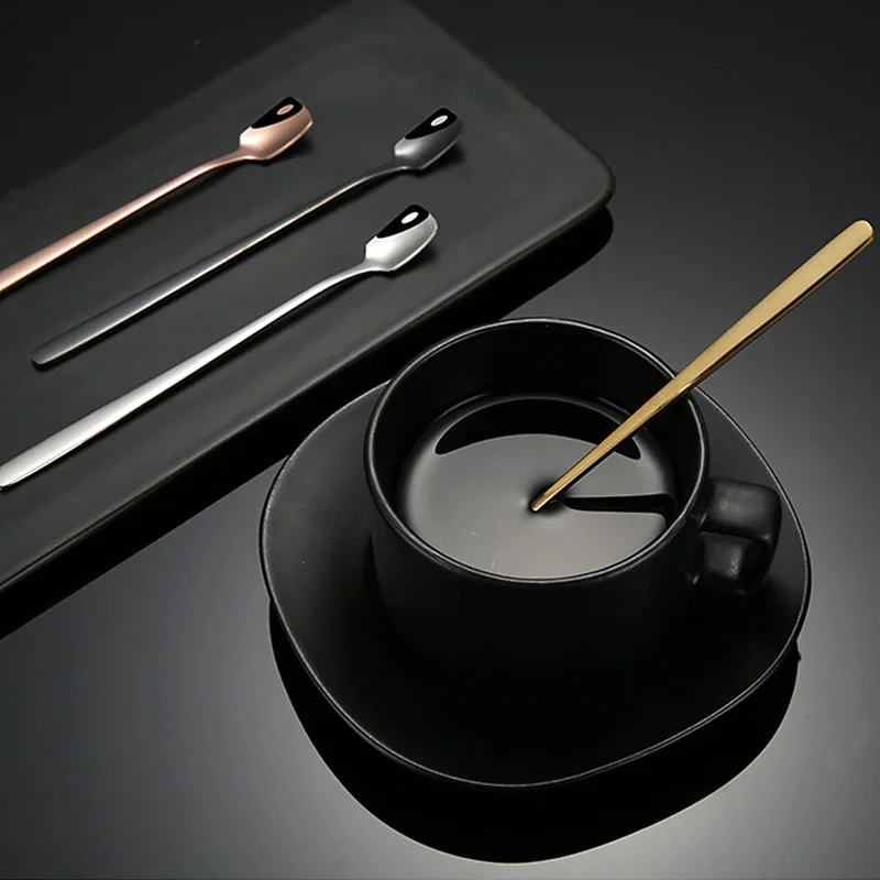 1PC Stainless Steel Long Handle Coffee Spoon Square Shovel Stirring Scoop Drink Tea Cafe Tools Dessert Flatware Kitchen Supplies | Дом и сад