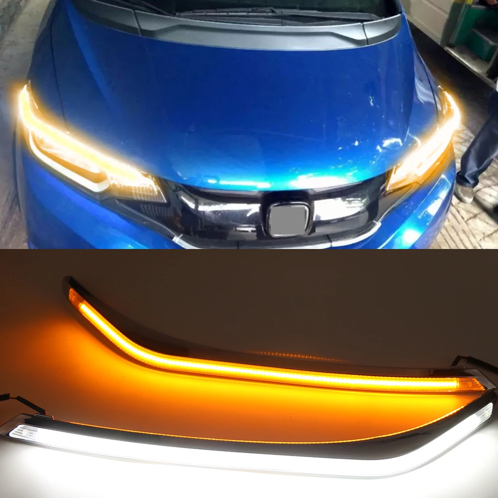 2 шт. светодиодные дневные ходовые огни светильник желтый указатель поворота