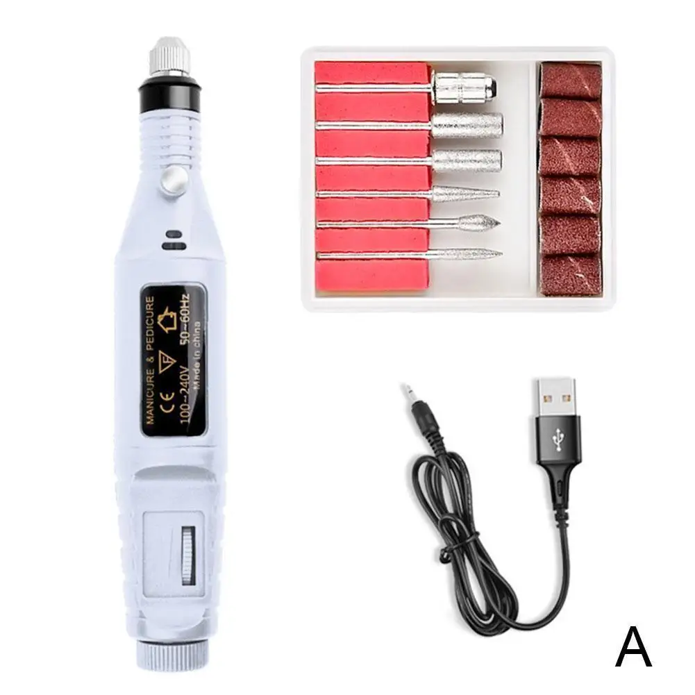 

1 Set Electric Nail Drill Machine Pedicure Drill Set Nail Tools Nail File Art Professional Drill Equipment 6 Bits Ceramic N X2O6