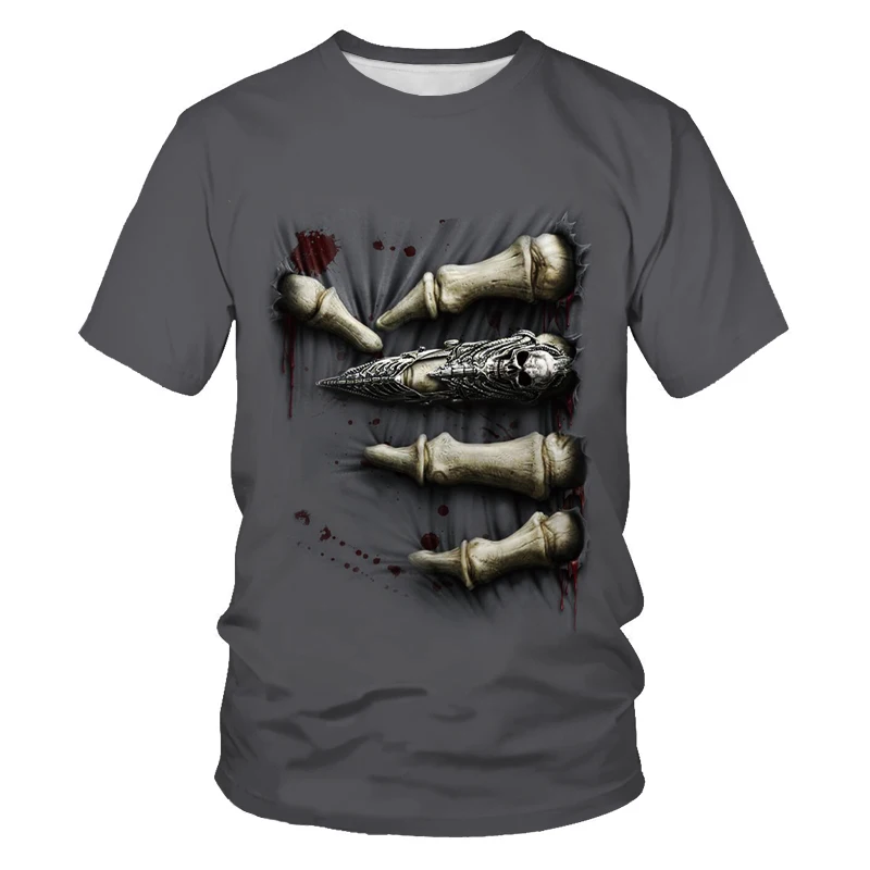 

Мужская/женская футболка с коротким рукавом, круглым вырезом и принтом 3d-черепа