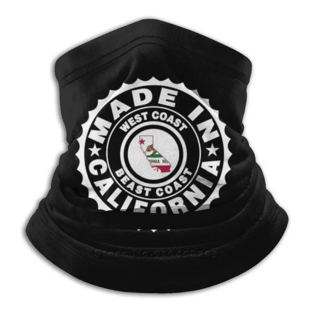 

Made In California West Coast Beast Coast With California Flag Scarf Bandana Headband Outdoor Climbing Warmer Face Mask I Love