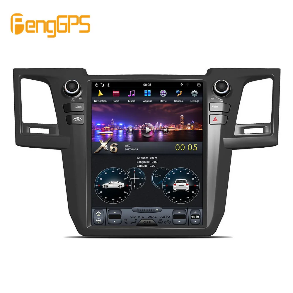 Автомобильный DVD-плеер в стиле Тесла Android 9 0 PX6 4 + 64 ГБ GPS-навигация для Toyota Fortuner