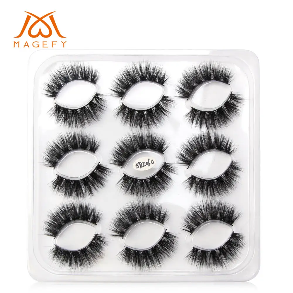 9pairs pack-5DZ06C 5/7/9/10 пар в комплекте; 3D норковые ресницы длинные накладные ресницы в виде натуральных пышный объем тонкими поддельные клей для наращивания ресниц Макияж торговля - Цвет: 9pairs pack-5DZ06C
