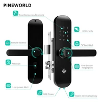 pineworld e202pro fingerprint lock wifi and bluetooth smart door lock smart lock with password touchscreen and rfid cards