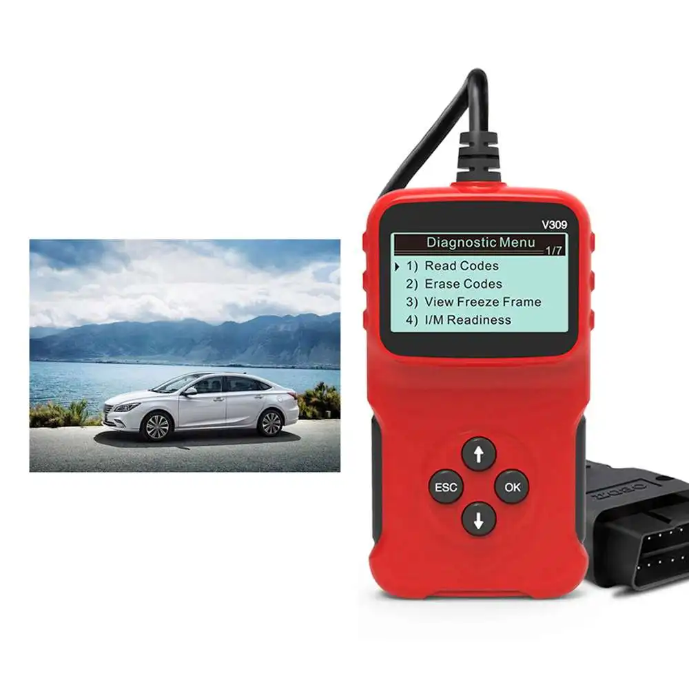 

Exquisite Stylish V309 Enhanced OBD2 Auto Scanner Code Reader Check LCD Engine Car Diagnostic Tools 5 Major Languages Support