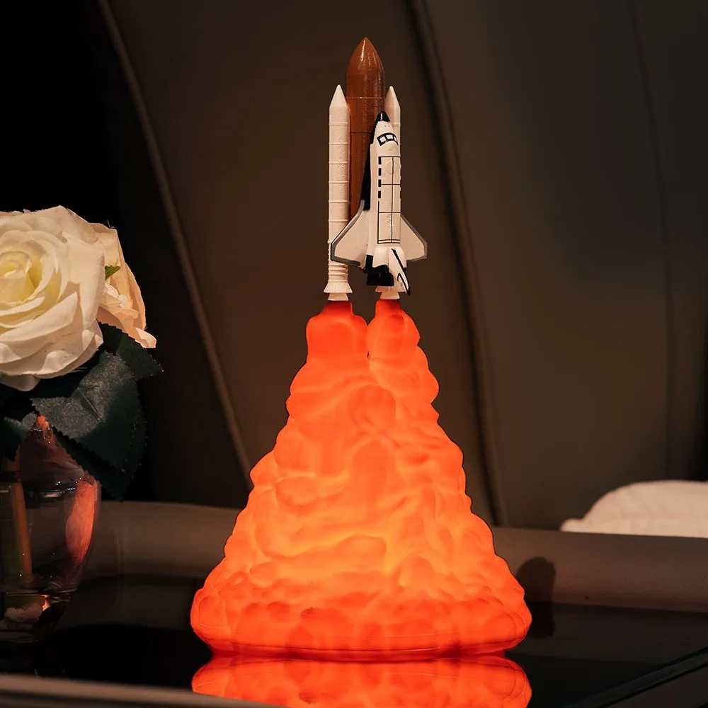 3D печать ракета свет лунный светильник Космический Шаттл умный дом ночник новый