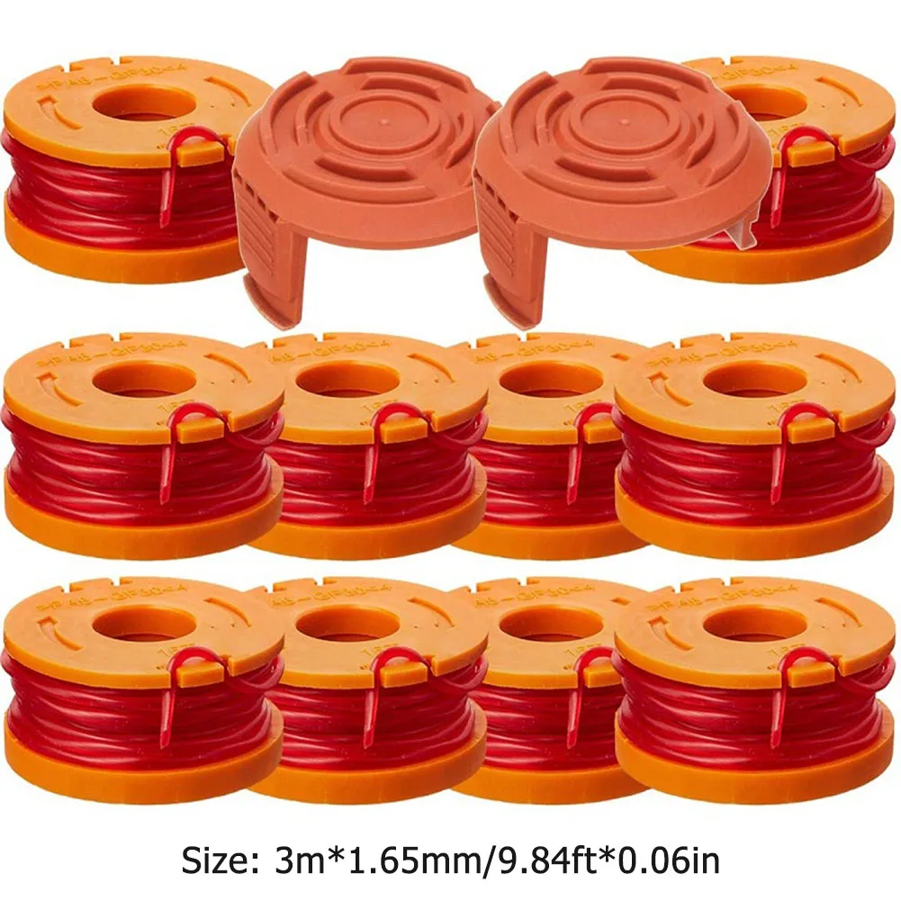 

10pcs/set Nylon Trimmer Line Spool Trimmer Head Replacement String Grass Cutter Accessories for Wackers WORX lawn mower