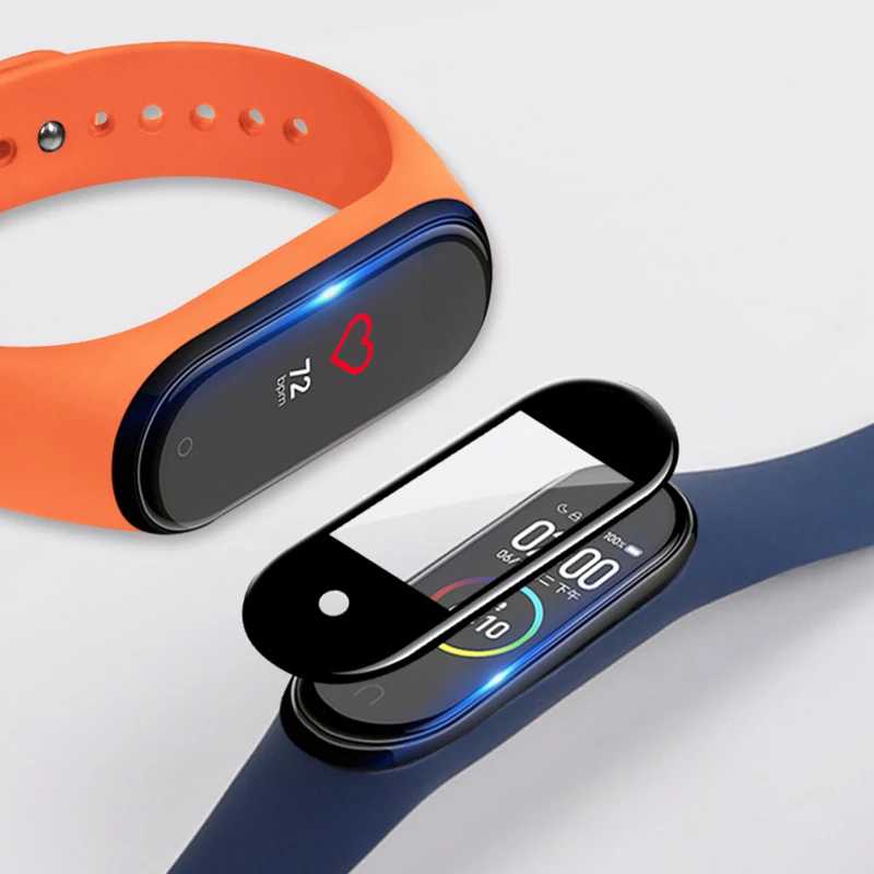 3D Защитное стекло для Xiaomi Mi Band 3/4 пленка на умные часы 4 с полным покрытием мягкое