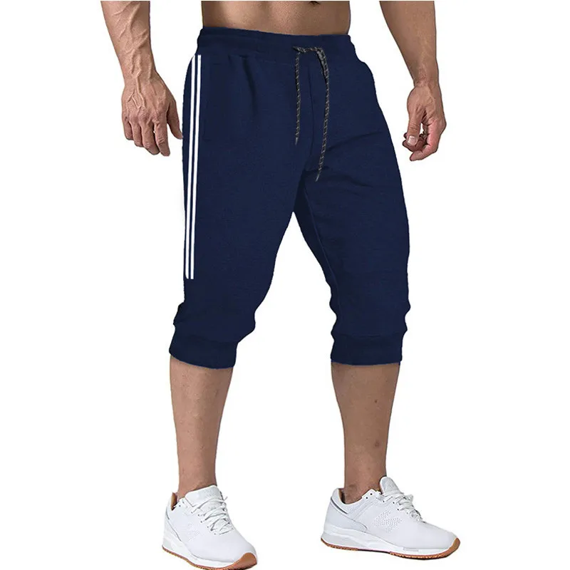 

2021 New Men Jogger Casual Slim Harem Shorts Soft 3/4 Trousers Fashion New Brand Men Sweatpants Summer Comfy Male Shorts XXXL