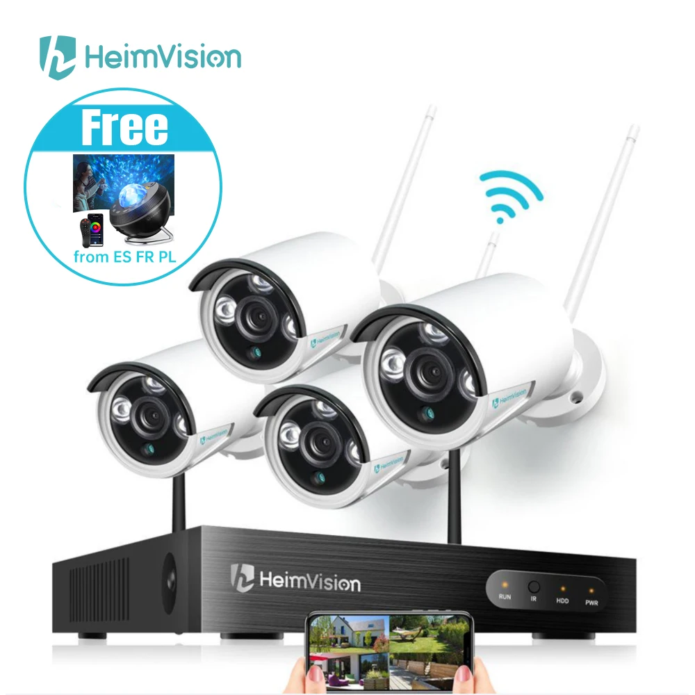 

Камера видеонаблюдения HeimVision HM241, Комплект беспроводных камер безопасности, 8 каналов, 1080 пикселей, 4/6 шт., комплект уличных камер видеонаблю...
