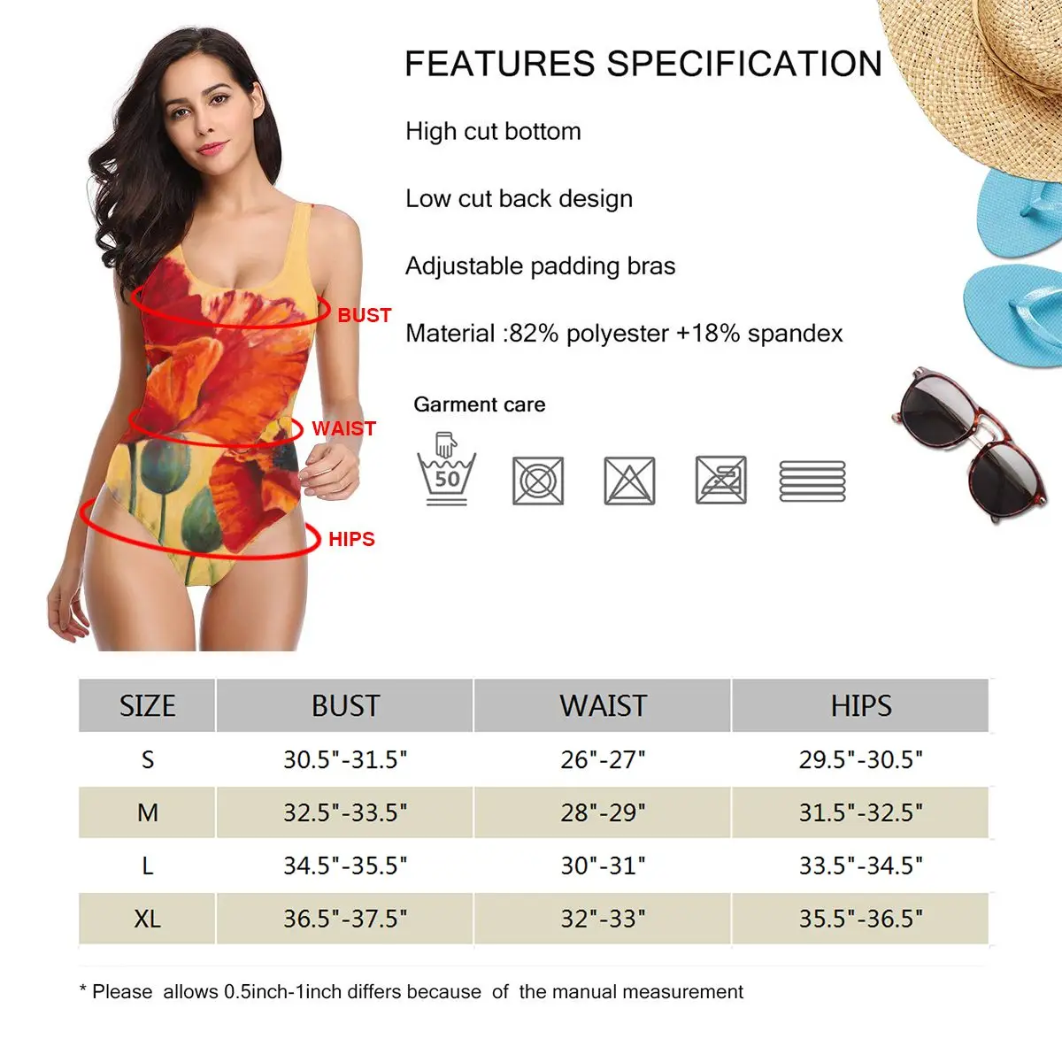 

New 2021 Sexy One Piece Swimsuit Female Backless Bodysuit Swimwear Red Flower Women Bathing Suit Swimming Beach Wear