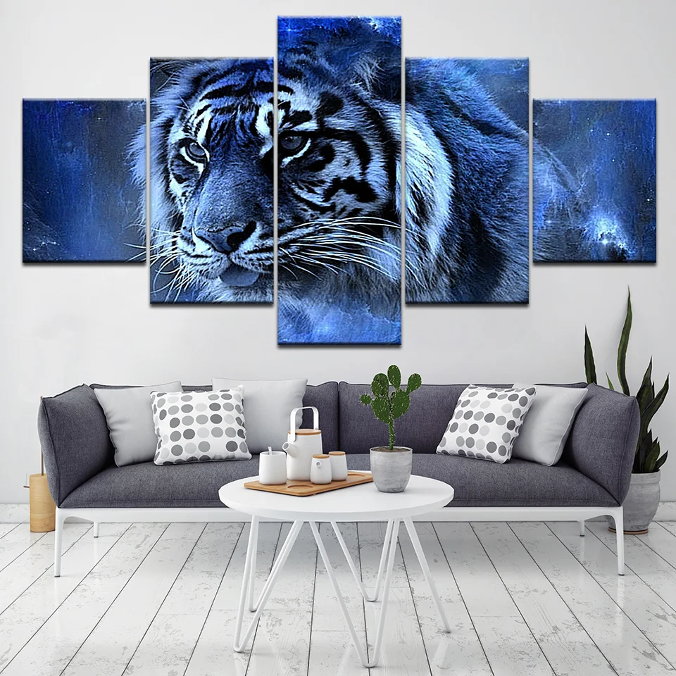 Холст Картина 5 шт. каллиграфия картина тигр на холсте принты настенные картины
