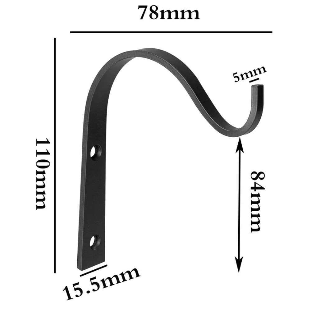 

2Pcs Simple Multifunctional Wall Mounted Clothing Flowerpot Bending Iron Hooks