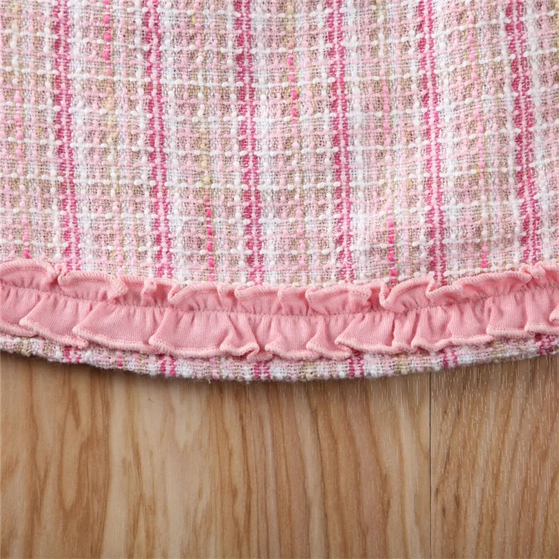

2Pcs Kids Baby Girl Clothes Sets 1-6Y Princess Pageant Plaid Coat & A-Line Skirts Party Outfits Kids Princess Pink Plaid Clothes