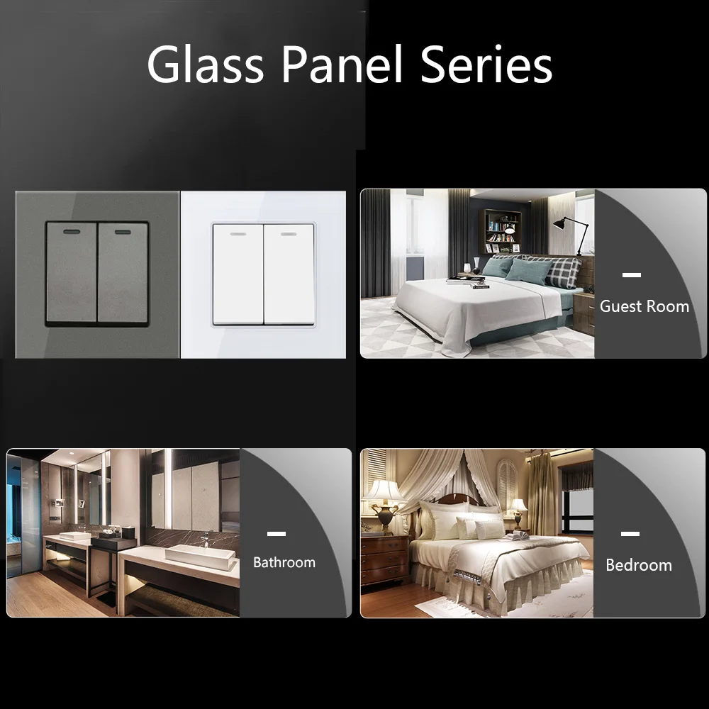 Настенный выключатель SANDIY со светодиодной подсветкой стандарт Великобритании