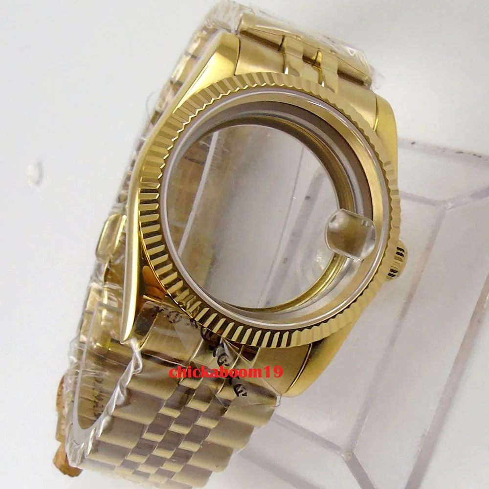 Чехол для часов с сапфировым покрытием прозрачный желтое золото 36 мм подходит ETA