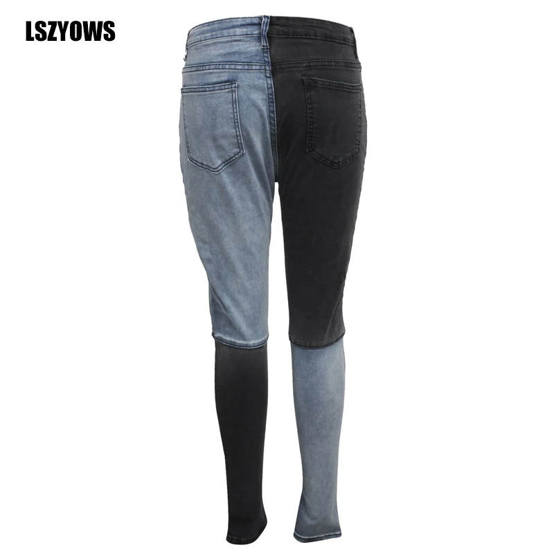 

Vintage High Waist Jeans Women Fashion Casual Patchwork Contrast Color Slim Jeans Pants Ladies Bodycon Denim Trousers Streetwear