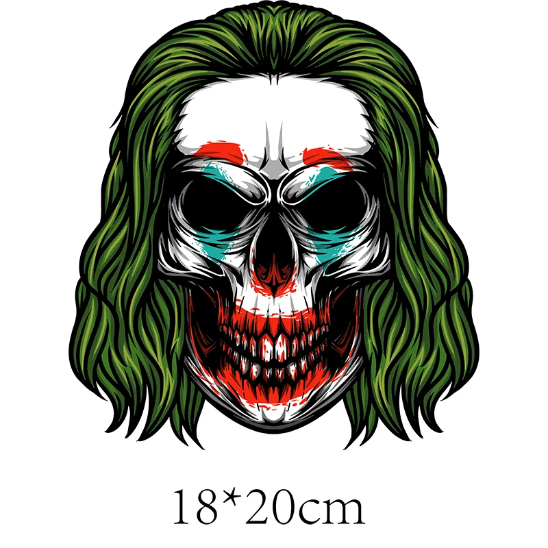 Череп нашивки в стиле Джокер Термальность наклейки на одежде термонаклейки для