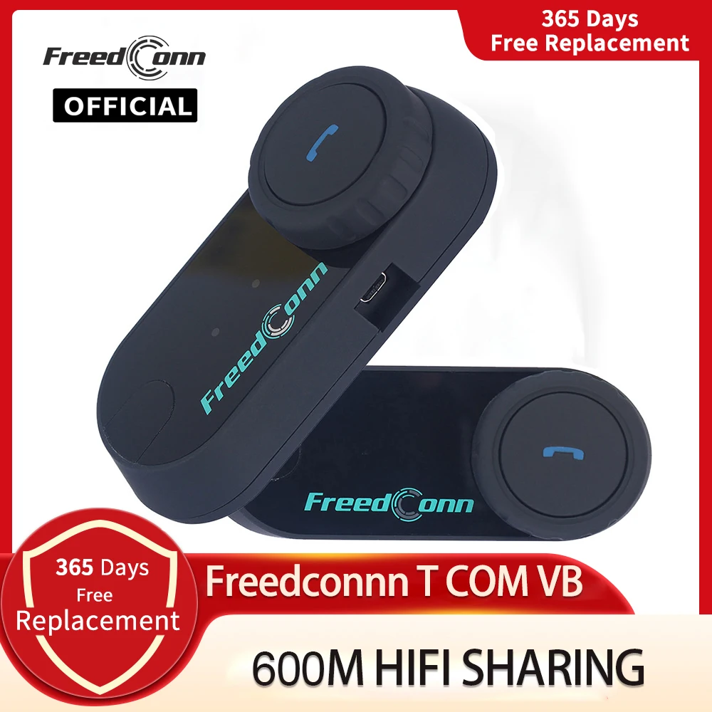 Гарнитура для мотоциклетного шлема FreedConn TCOM VB, bluetooth-гарнитура для наушников, водонепроницаемая - изображение