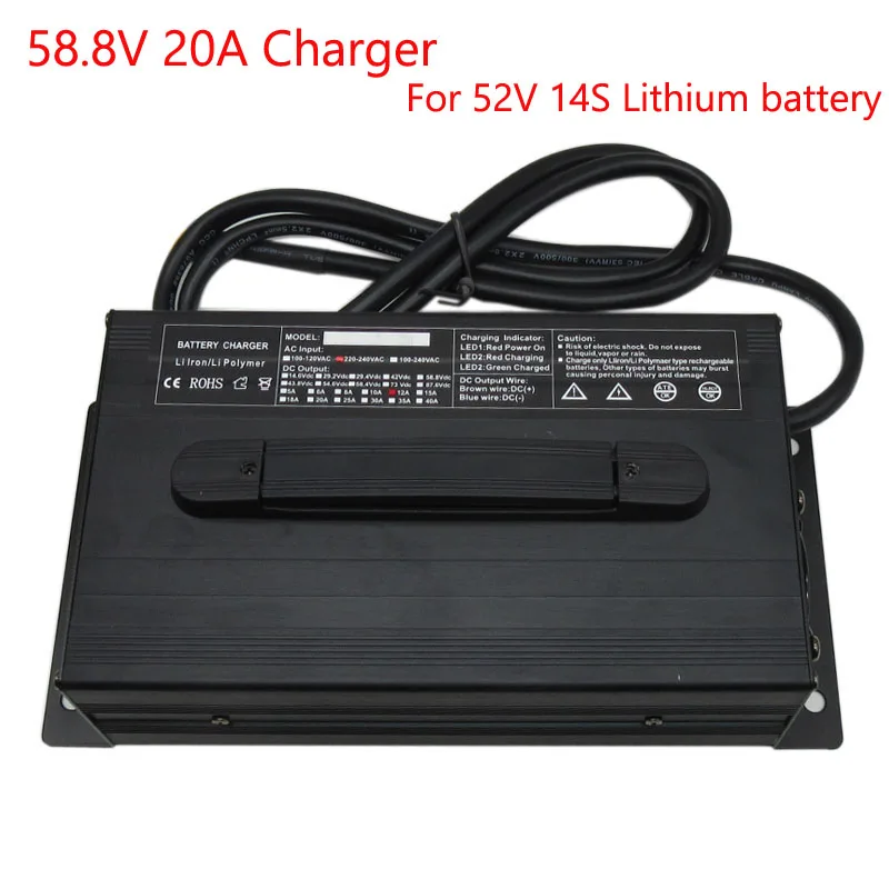 1200W 48V/52 в 18A литиевая батарея зарядное устройство выход 58 8 V 20A 110/220V Применение для